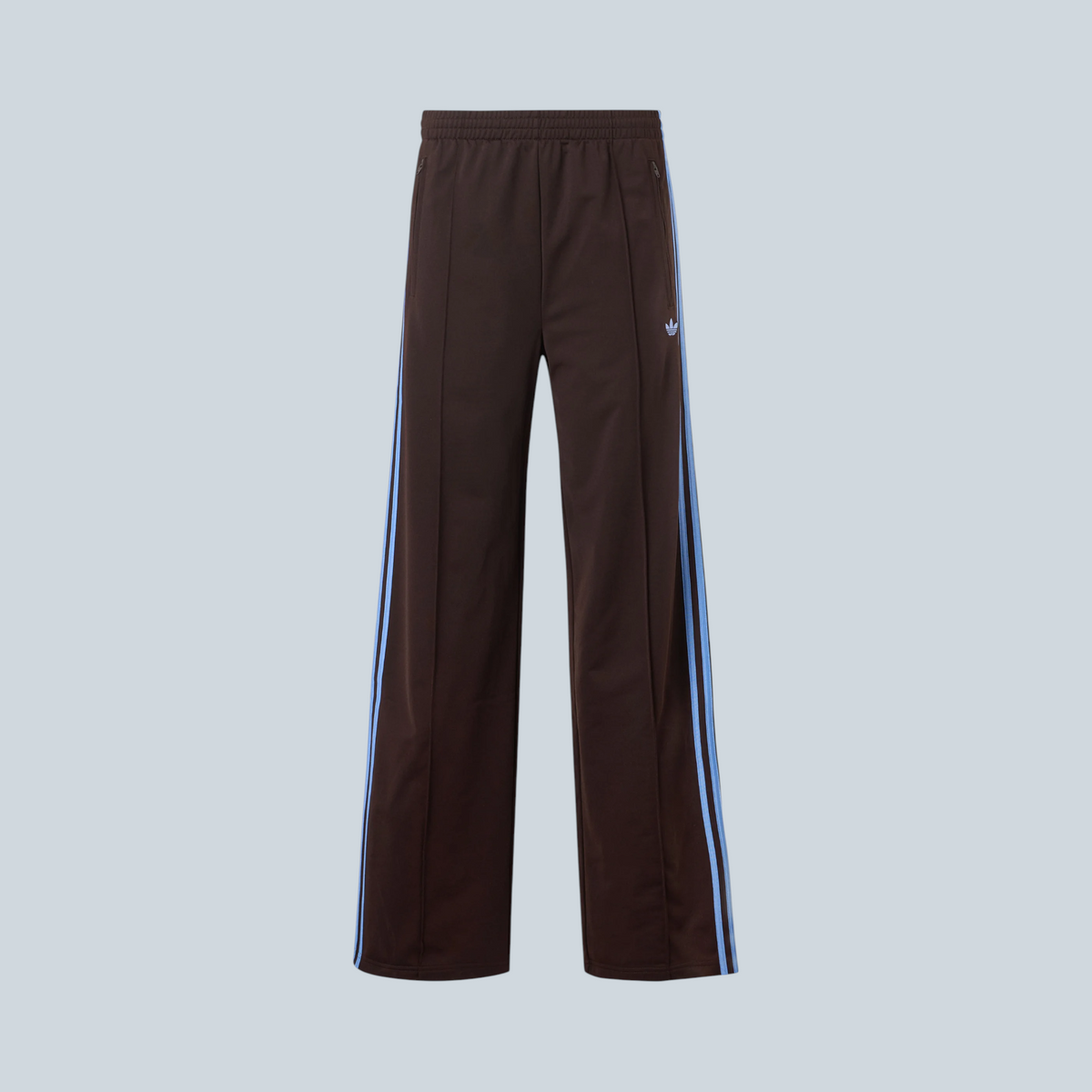 Pantalon de survêtement Saison FB Loose TP marron avec bandes latérales bleu clair et coupe ample style football