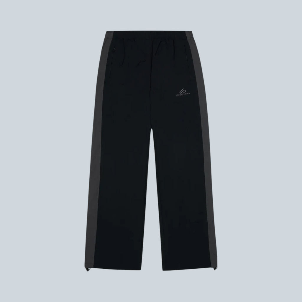Patta Panelled Oversized Track Pants Black