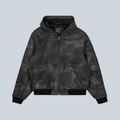 Patta Leather Hooded Bomber Jacket Black
