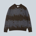 Pull Saison en maille épaisse mohair gris et marron avec motif effet chiné splatter et col rond