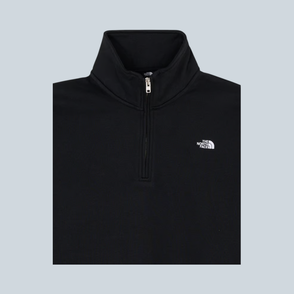 Pull Saison The North Face Essential Relaxed noir à col montant zippé avec logo brodé sur la poitrine