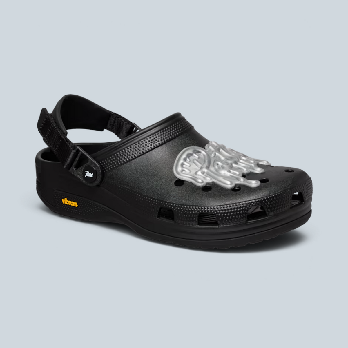 Sabot Saison Classic Clog noir en mousse Croslite avec bride arrière ajustable et semelle extérieure Vibram