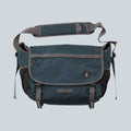 Sac besace Saison bleu marine en toile Cordura résistante avec bandoulière réglable et poches latérales en filet