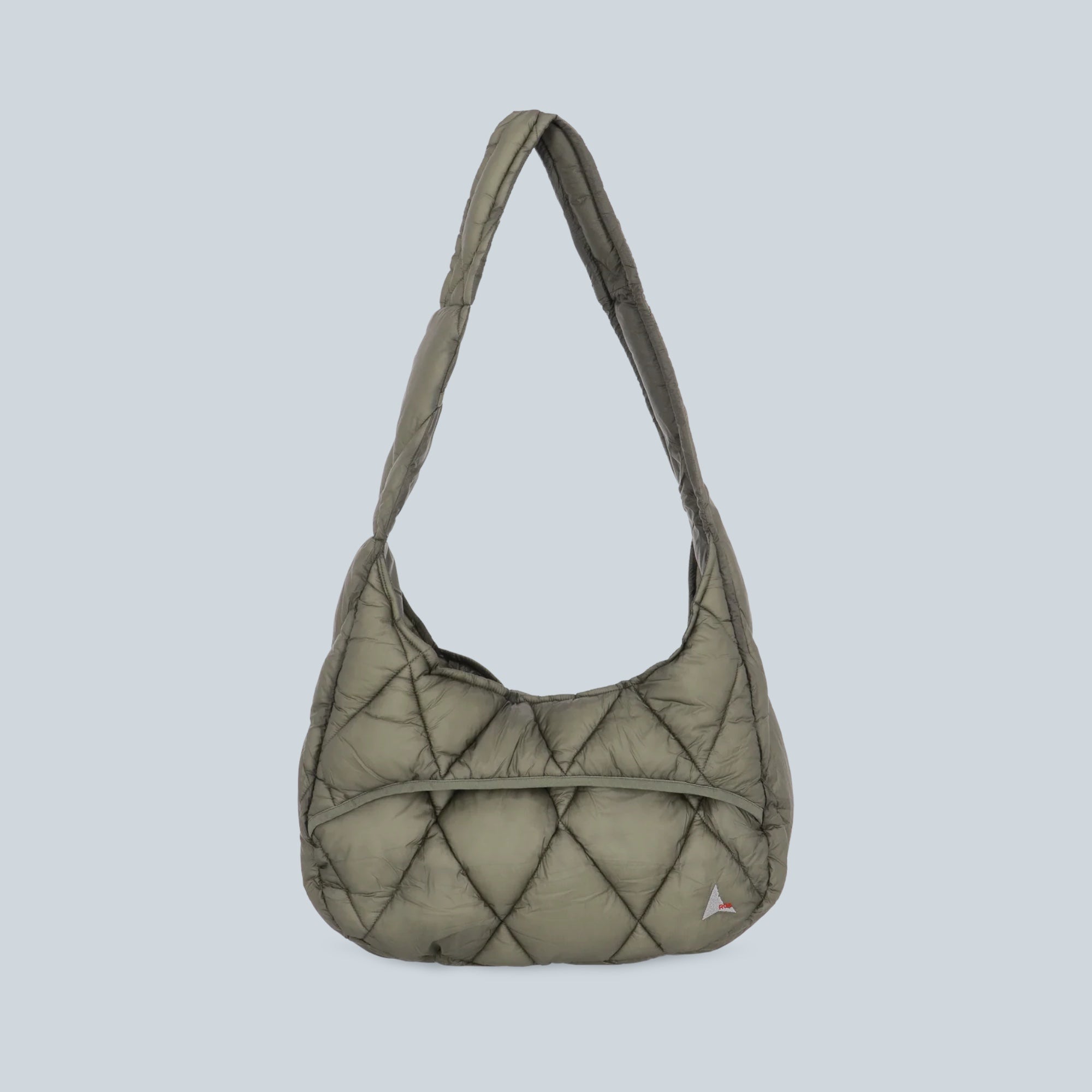 Sac pliable matelassé Saison Nuna en toile polyamide couleur vert sauge avec bandoulière confortable