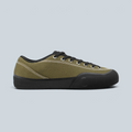 Sneaker basse Saison 1.30PM en toile olive avec lacets noirs et renfort avant noir