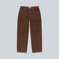 Jean Stüssy Big Ol Chevron marron en denim 100% coton, coupe décontractée, disponible chez Saison