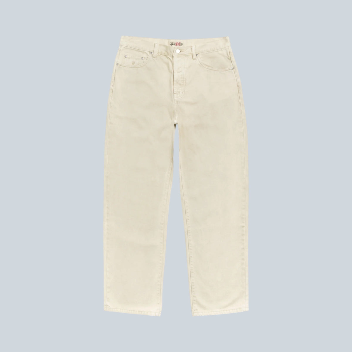 Jean Stüssy Big Ol en denim de coton couleur sable, coupe décontractée, vendu par Saison