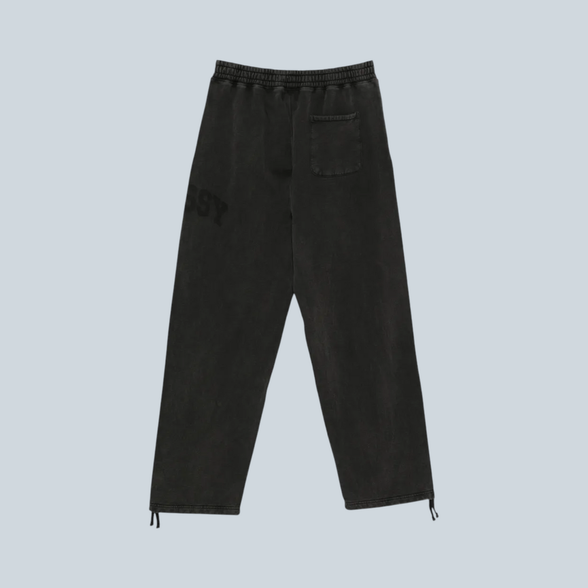 Pantalon de jogging Saison Stüssy en molleton noir délavé avec taille élastique et poches arrière