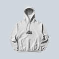 Sweat à capuche Saison gris clair en molleton de coton avec logo montagne noir sur la poitrine