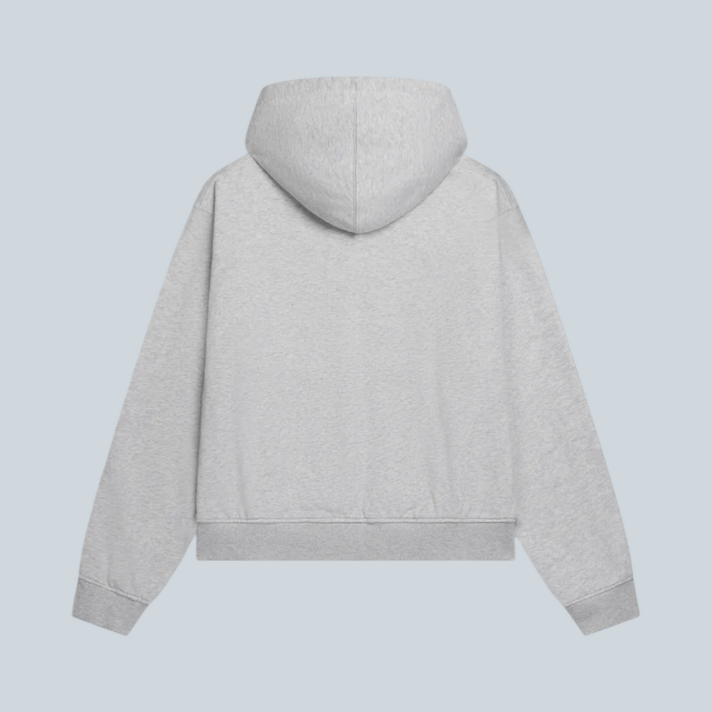 Patta Waffle Reversible Zip Up Hooded Sweater Grey Heather, vue 4