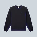 Sweat col rond Saison Sunfade en coton bleu marine et noir avec logo brodé sur la poitrine