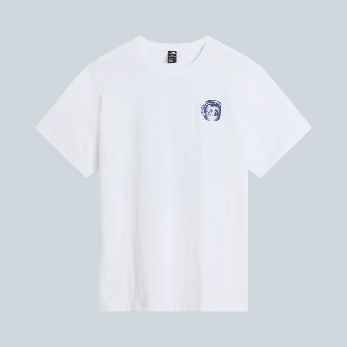 T-shirt Saison Basecamp Barista blanc en coton avec logo tasse sérigraphié sur la poitrine