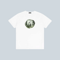 T-shirt blanc Saison en jersey de coton à coupe classique avec impression sérigraphiée futuriste sur la poitrine