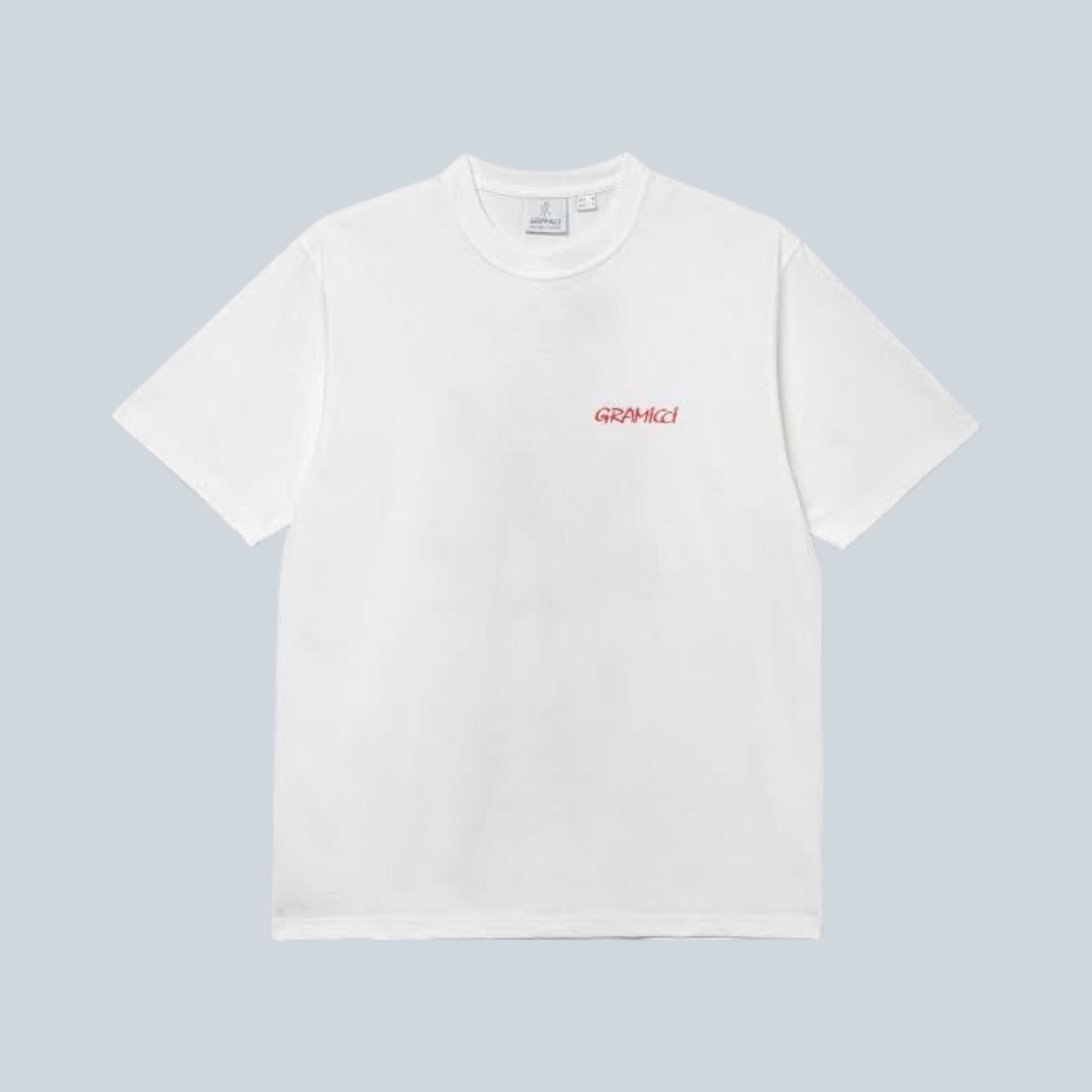T-shirt blanc Saison Joker en coton éco-responsable avec logo rouge sur la poitrine