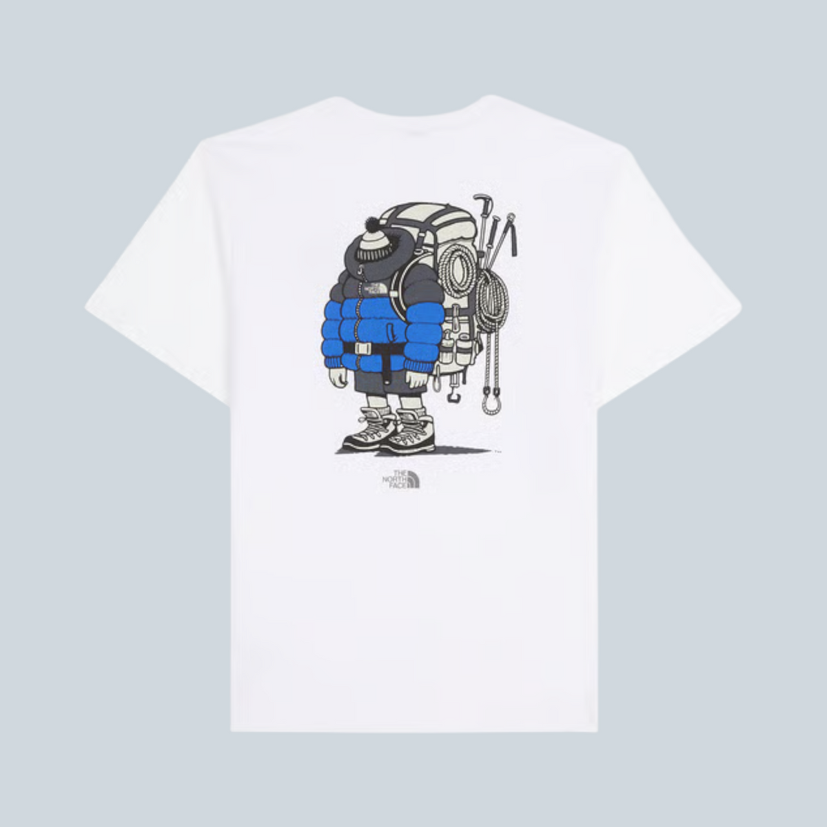 T-shirt blanc Saison The North Face à coupe décontractée avec imprimé graphique de randonneur au dos
