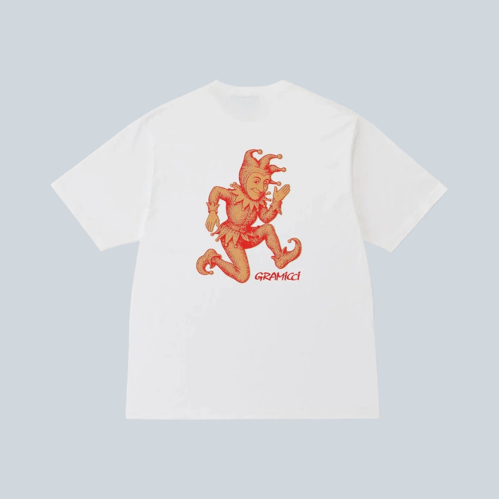 T-shirt Saison blanc en coton éco-responsable avec imprimé Joker rouge au dos