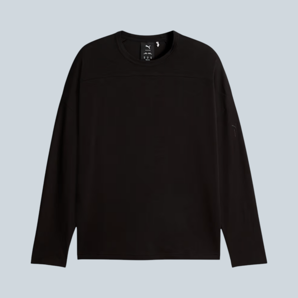 T-shirt à manches longues Saison CLRT en jersey de coton gris foncé avec col rond, collaboration PUMA et J.L-A.L.