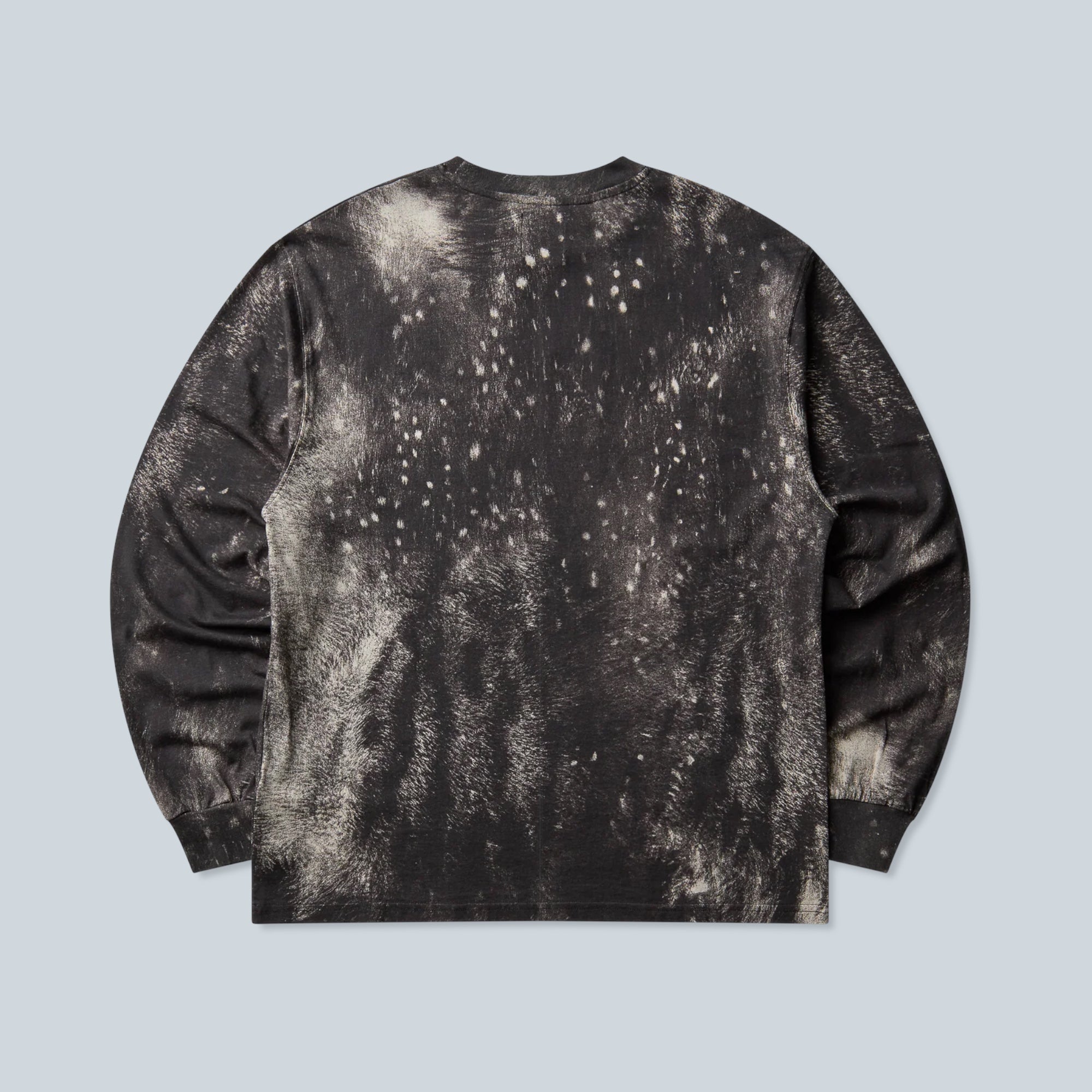 T-shirt manches longues Saison en jersey de coton marron avec un imprimé graphique effet délavé vu de dos