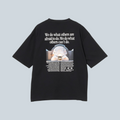 T-shirt Saison Enhance QDC noir avec impression graphique au dos et inscription inspirante sur tissu technique