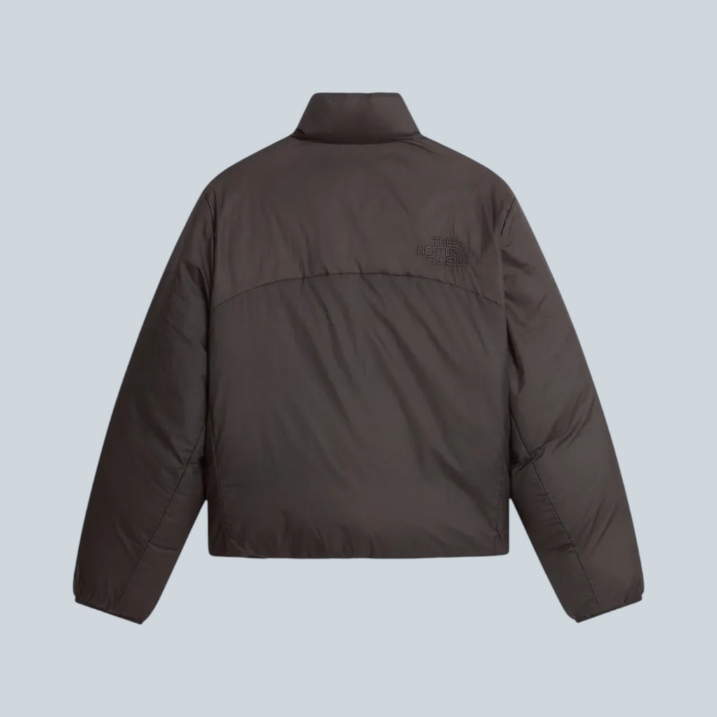 Veste réversible Saison The North Face Nuptse en duvet gris plomb avec logo brodé ton sur ton, vue arrière