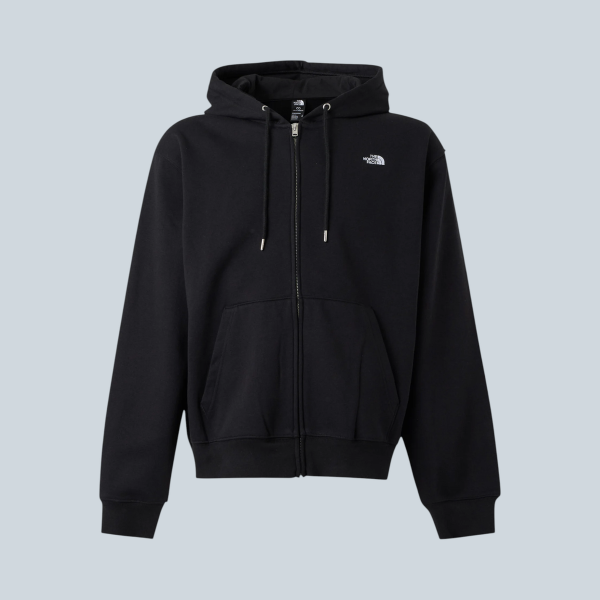 Sweat à capuche zippé noir Saison The North Face avec logo blanc sur la poitrine et coupe décontractée