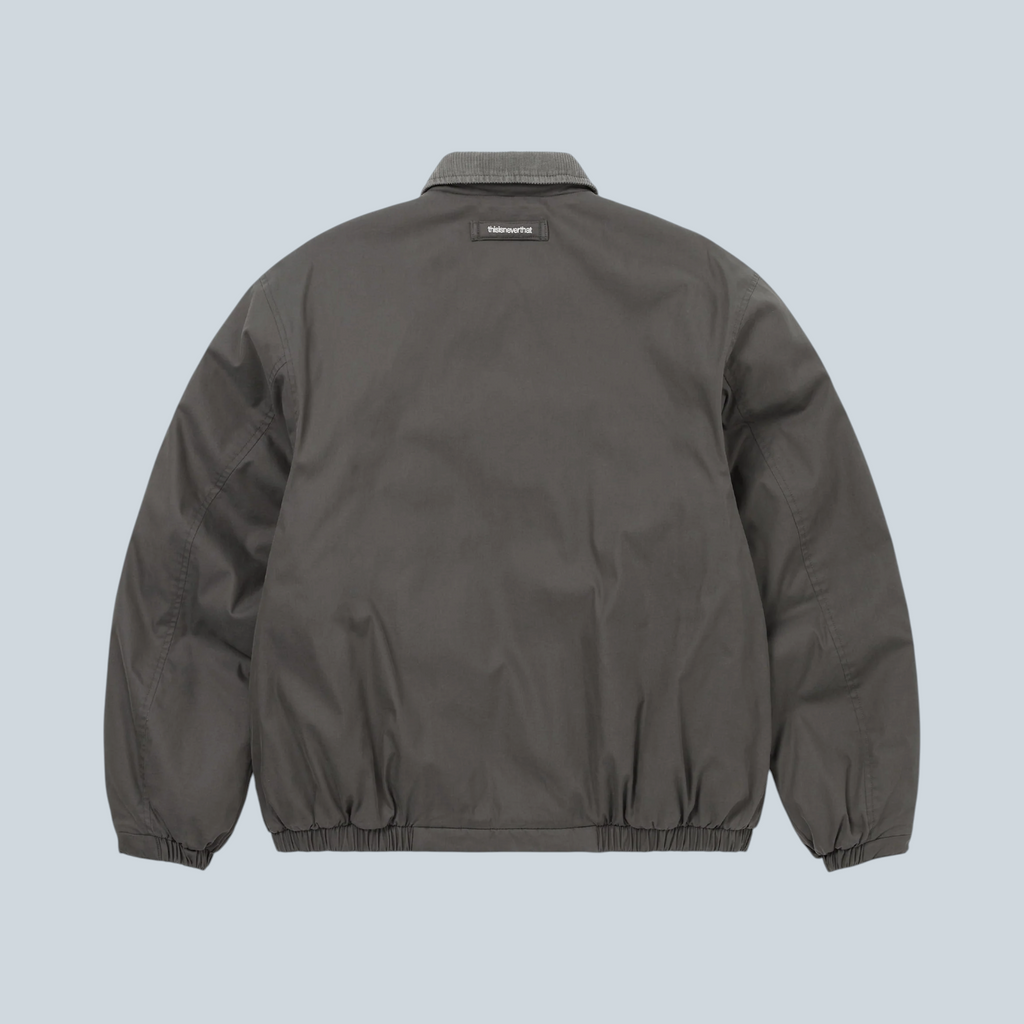 Veste bomber de travail Saison thisisneverthat en coton gris anthracite avec col en velours côtelé, vue arrière