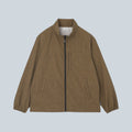 Veste Saison à motif mini carreaux marron, coupe workwear en nylon et coton avec fermeture éclair centrale