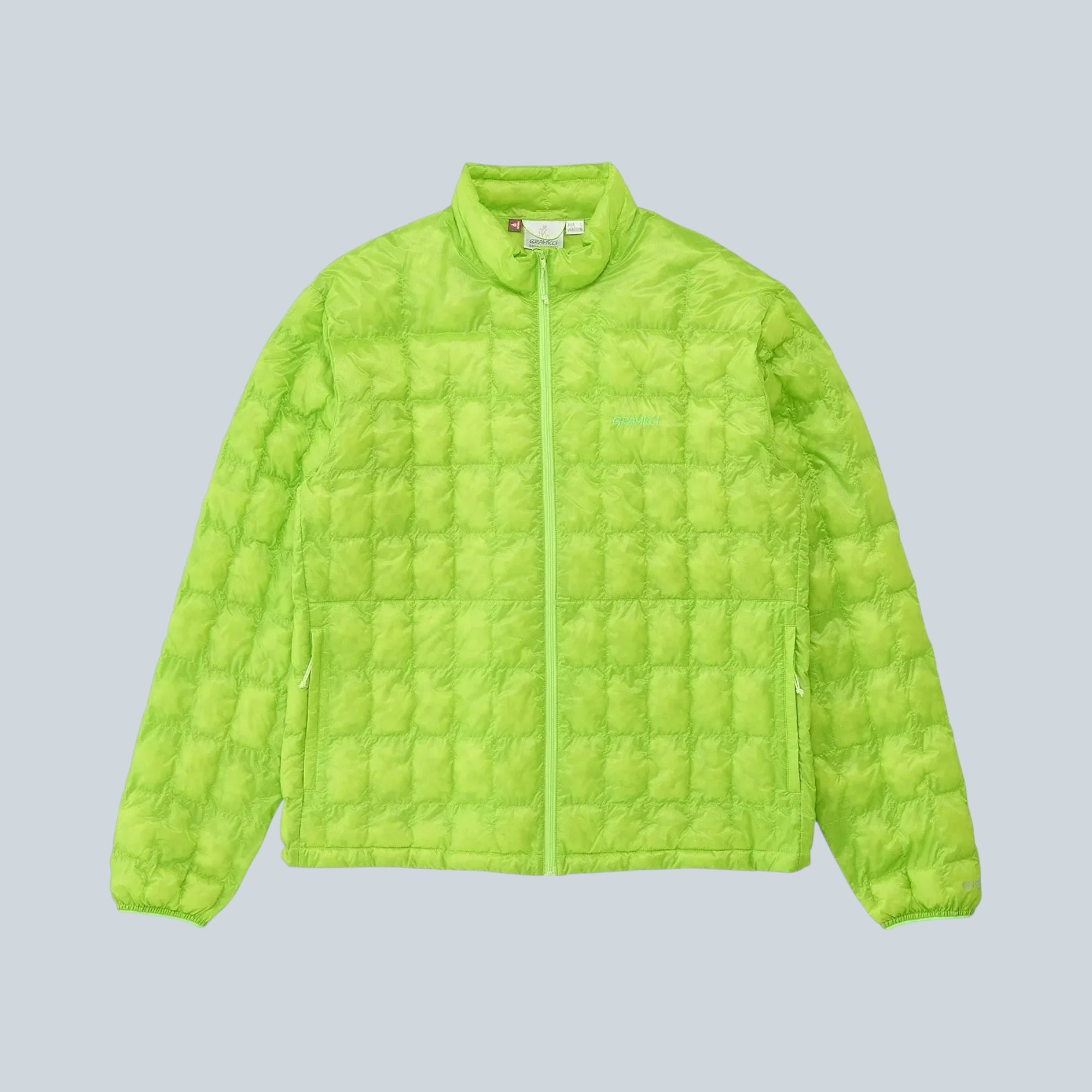 Veste isolante Saison G-Zero Primaloft couleur lime avec matelassage carré et fermeture zippée