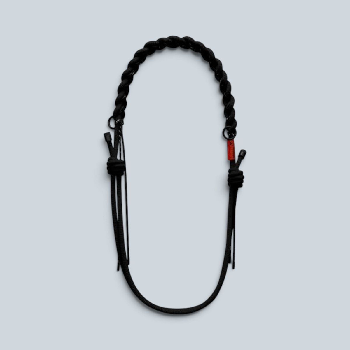 Saison WARES STRAPS O-Rope 8mm tressée couleur Midnight avec détails noirs et étiquette rouge